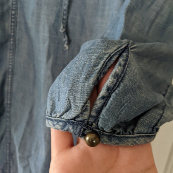 American Eagle Denim Lace Up Shirt Dress - Picture 8 of 13